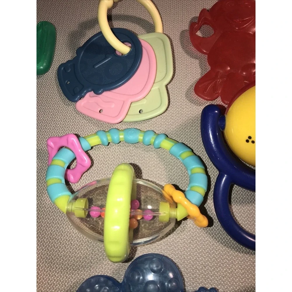 Lot 13 Baby Toys Rattles Teethers Fish Jingle Musical Sensory Fisher Price Nuk